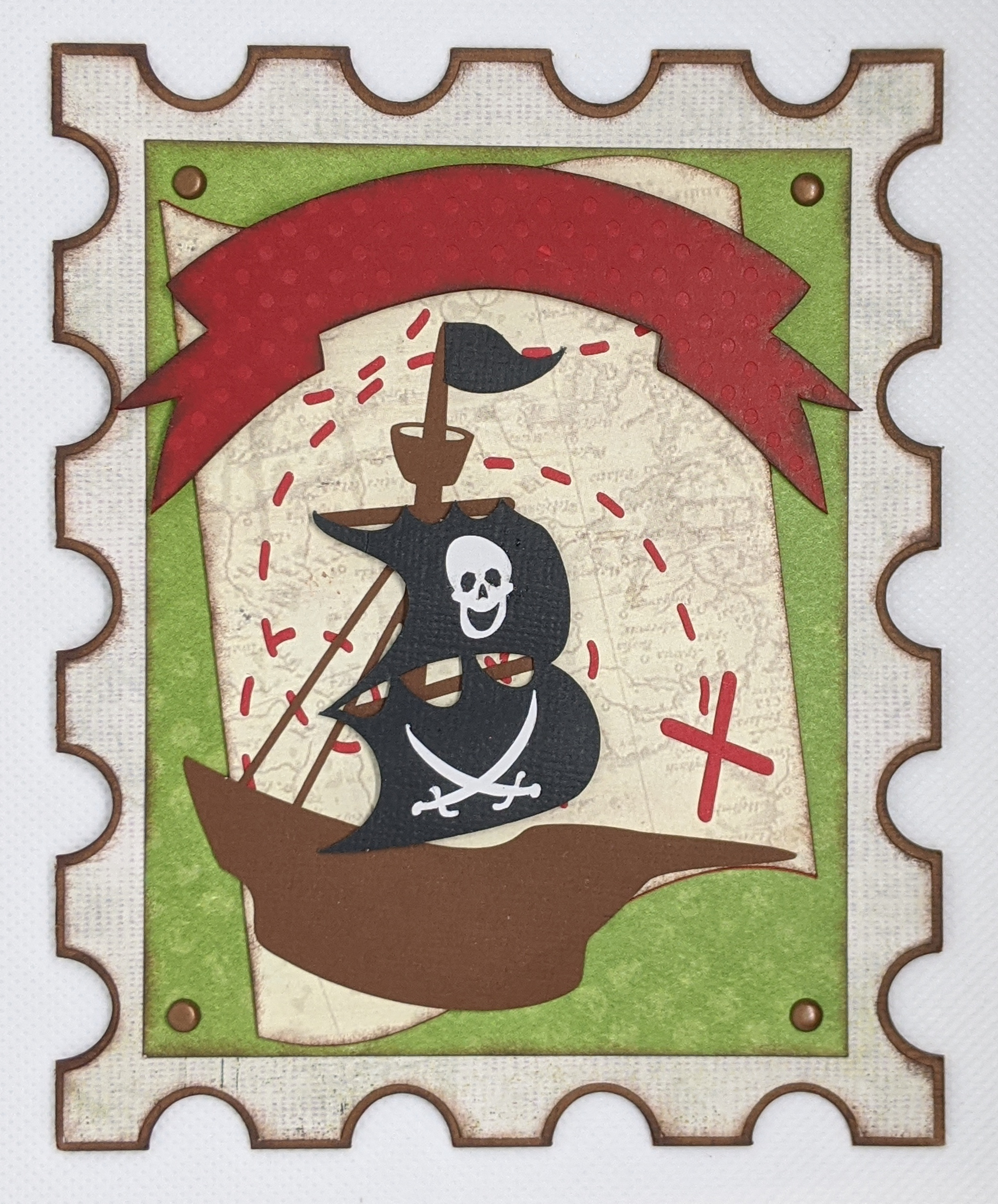 Pirates et carte au trésor à plat